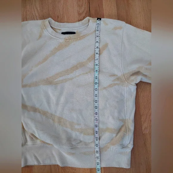 LES TIEN Tie-dye Brushed-back Cotton Sweatshirt - Beige - Picture 6 of 11